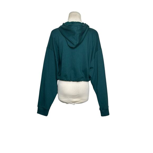 ZARA green long sleeves cropped hoodie sweatshirt size Medium - Picture 12 of 13